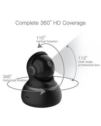 Xiaomi YI Dome, Wi-Fi, 1080P, Black