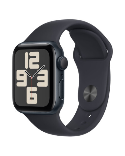Apple Watch SE (2024) GPS 40mm Midnight Aluminium Case with Midnight Sport Band M/L (MXE93)