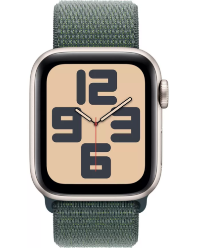 Apple Watch SE (2024) GPS 40mm Starlight Aluminium Case with Lake Green Sport Loop (MXEH3)