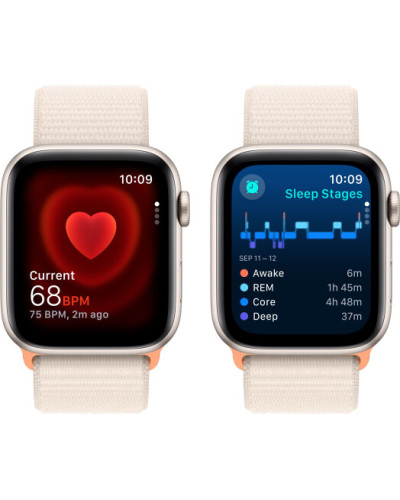 Apple Watch SE (2024) GPS+LTE 40mm Starlight Aluminium Case with Starlight Sport Band - S/M (MXGJ3)