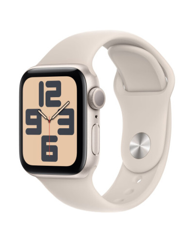 Apple Watch SE (2024) GPS+LTE 40mm Starlight Aluminium Case with Starlight Sport Band -M/L (MXGK3)