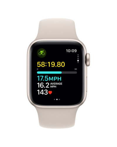 Apple Watch SE (2024) GPS+LTE 40mm Starlight Aluminium Case with Starlight Sport Band -M/L (MXGK3)