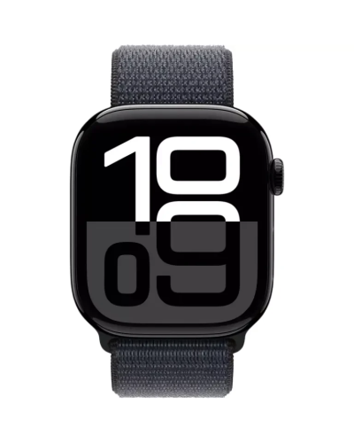 Apple Watch Series 10 GPS 42mm  Jet Black Aluminum case with Ink Sport Loop MWWG3