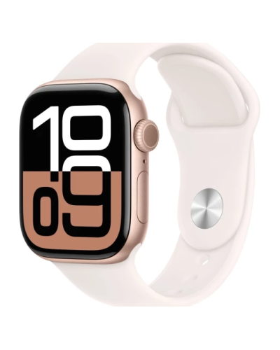 Apple Watch Series 10 GPS 42mm MWWJ3 Rose Gold Aluminum case with Light Blush Sport Band, M/L