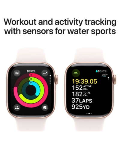 Apple Watch Series 10 GPS 42mm MWWJ3 Rose Gold Aluminum case with Light Blush Sport Band, M/L