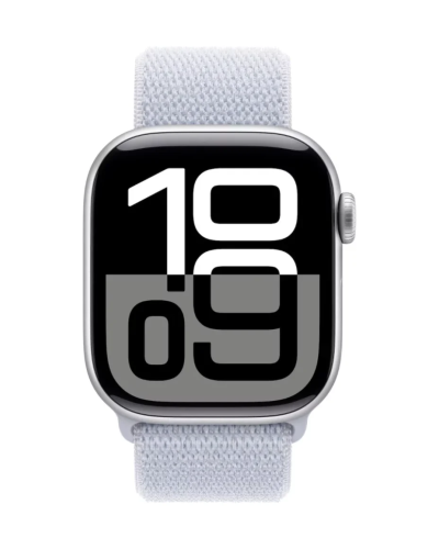 Apple Watch Series 10 GPS 42mm Silver Aluminum case with Blue Cloud Sport Loop MWWD3