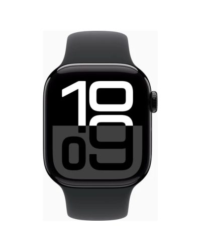 Apple Watch Series 10 GPS 46mm MWWP3 Jet Black Aluminum case with Black Sport Band S/M