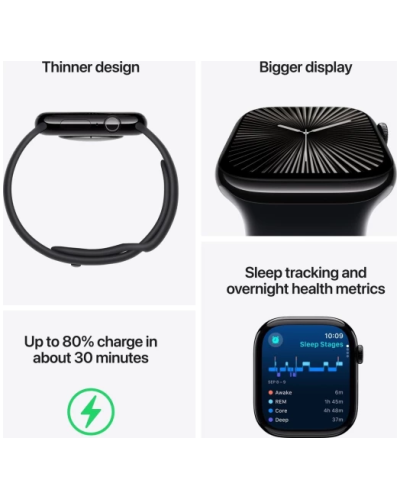 Apple Watch Series 10 GPS+LTE 46mm Jet Black Aluminium