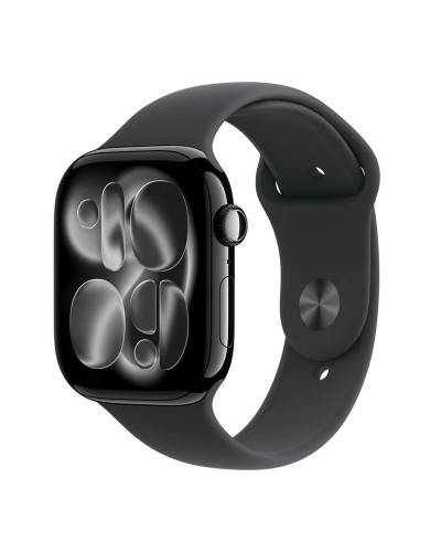 Apple Watch Series 11 42mm GPS Jet Black Aluminium Case with Black Sport Band - S/M (MEQT4)