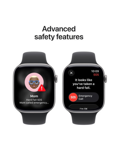 Apple Watch Series 11 42mm GPS Jet Black Aluminium Case with Jet Black Sport Band M/L  MEQU4
