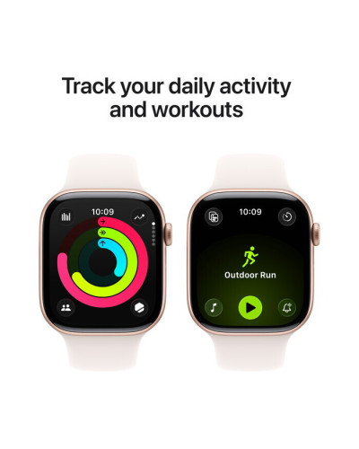 Apple Watch Series 11 42mm GPS Rose Gold Aluminium Case with Light Blush Sport Band M/L MEU44