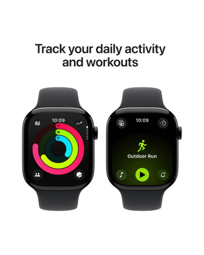 Apple Watch Series 11 46mm GPS+LTE Jet Black Aluminium Case with Black Sport Band - M/L (MFC44)