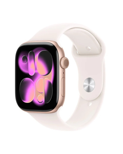 Apple Watch Series 11 46mm GPS+LTE Rose Gold Aluminium Case with Light Blush Sport Band - M/L (MFCJ4)