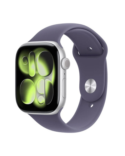 Apple Watch Series 11 46mm GPS+LTE Silver Aluminium Case with Purple Fog Sport Band - M/L