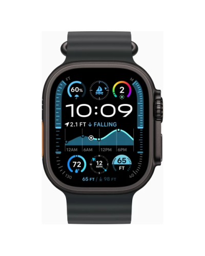 Apple Watch Ultra 2 2024 GPS + Cellular 49mm Black Titan Case with Black Ocean Band (MX4P3)