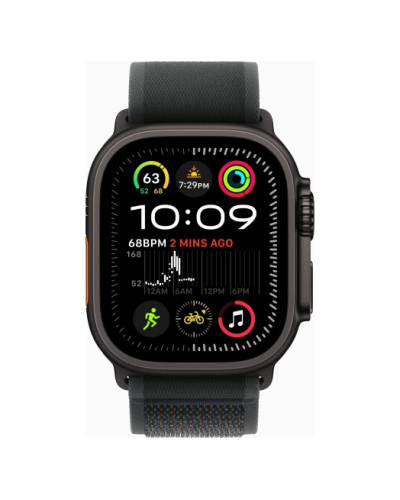 Apple Watch Ultra 2 2024 GPS + Cellular 49mm Black Titan Case with Black Trail Loop - M/L (MX4V3)