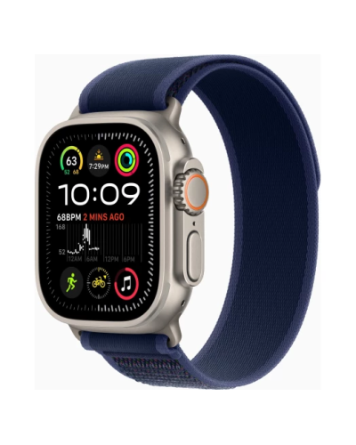 Apple Watch Ultra 2 2024 GPS + Cellular 49mm Natural Titanium Case with Blue Trail Loop - S/M (MX4J3)