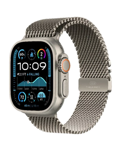 Apple Watch Ultra 2 2024 GPS + Cellular 49mm Natural Titanium Case with Natural Titanium Milanese Loop  M (MX5R3)
