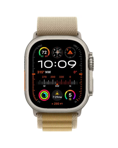 Apple Watch Ultra 2 2024 GPS + Cellular 49mm Natural Titanium Case with Tan Alpine Loop L (MX4H3)