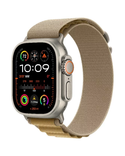 Apple Watch Ultra 2 2024 GPS + Cellular 49mm Natural Titanium Case with Tan Alpine Loop S (MX4E3)