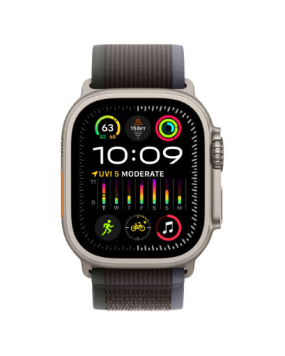 Apple Watch Ultra 2 GPS + Cellular, 49mm Titanium Case with Blue/Black Trail Loop - M/L (MRF63)