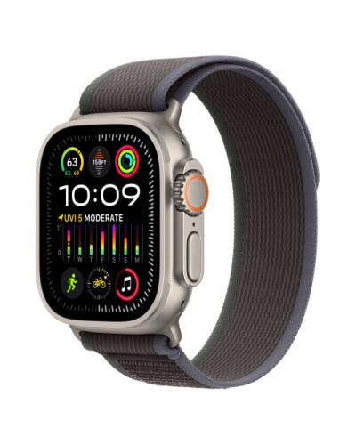 Apple Watch Ultra 2 GPS + Cellular, 49mm Titanium Case with Blue/Black Trail Loop - S/M (MRF53)