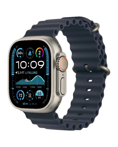 Apple Watch Ultra 2 GPS + Cellular, 49mm Titanium Case with Navy Ocean Band (MX4D3)
