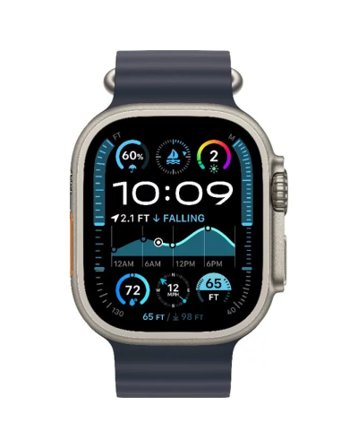 Apple Watch Ultra 2 GPS + Cellular, 49mm Titanium Case with Navy Ocean Band (MX4D3)