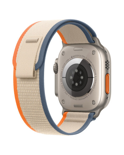 Apple Watch Ultra 2 GPS + Cellular, 49mm Titanium Case with Orange/Beige Trail Loop - S/M (MRF13)