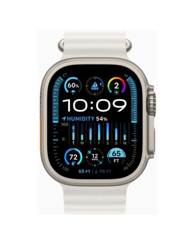 Apple Watch Ultra 2 GPS + Cellular, 49mm Titanium Case with White Ocean Band (MREJ3)