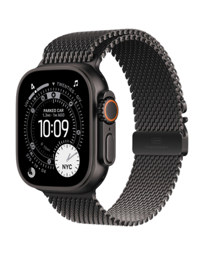 Apple Watch Ultra 3 GPS + LTE 49mm Black Titanium Case Black Titanium Milanese Loop – Medium MF1Q4