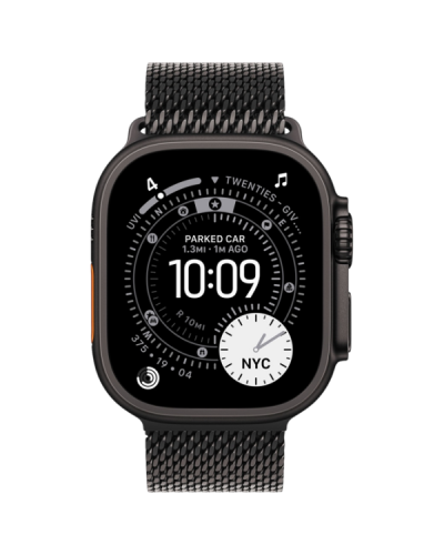 Apple Watch Ultra 3 GPS + LTE 49mm Black Titanium Case Black Titanium Milanese Loop – Small  MF1N4