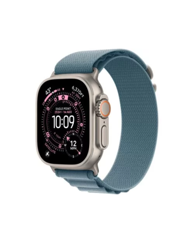 Apple Watch Ultra 3 GPS + LTE 49mm Natural Titanium Case Light Blue Alpine Loop – Small  MEWK4