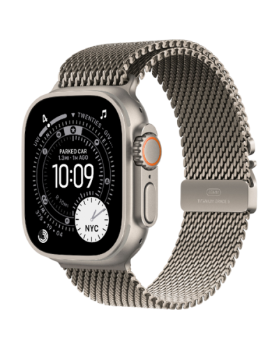 Apple Watch Ultra 3 GPS + LTE 49mm Natural Titanium Case Natural Titanium Milanese Loop – Large  MF0E4