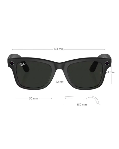 Ray-Ban Meta Wayfarer Matte Black, Polar Gradient Graphite RW4006 155-L