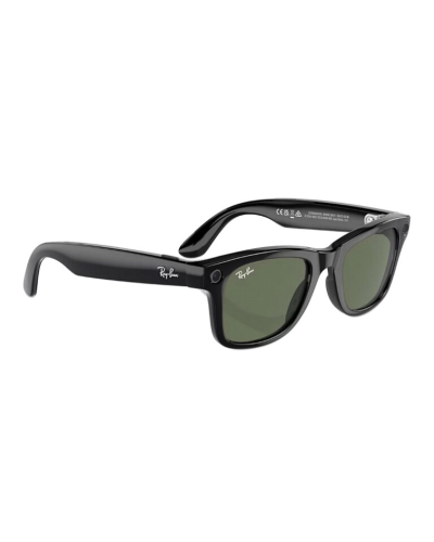 Ray-Ban Meta Wayfarer Shiny Black, G-15 Green RW4006 150-M este un model de ochelari de soare cu un design modern și elegant, care combină caracteristici inovative și un stil clasic. Iată o descriere 