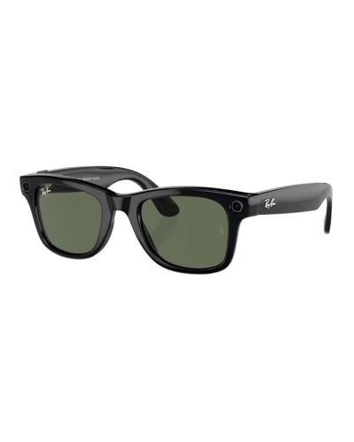 Ray-Ban Meta Wayfarer Shiny Black, G-15 Green RW4006 150-M este un model de ochelari de soare cu un design modern și elegant, care combină caracteristici inovative și un stil clasic. Iată o descriere 