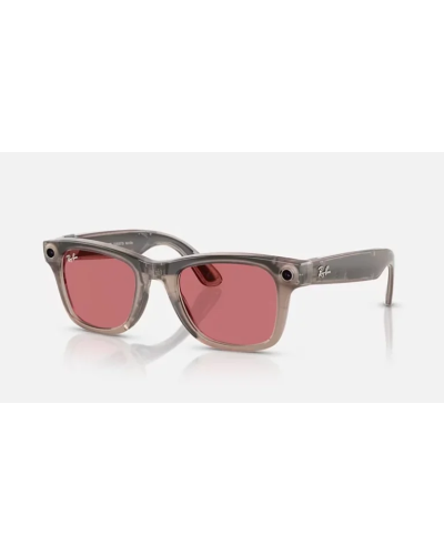 Ray-Ban Meta Wayfarer Shiny Warm Stone, Transitions Watermelon Red RW4006 150-M