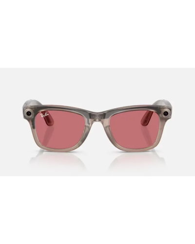 Ray-Ban Meta Wayfarer Shiny Warm Stone, Transitions Watermelon Red RW4006 150-M